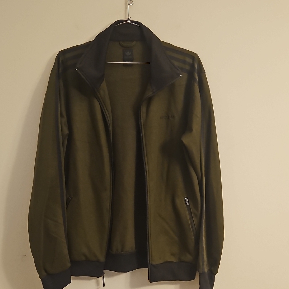 adidas Men's Dark Green and Black Jacket